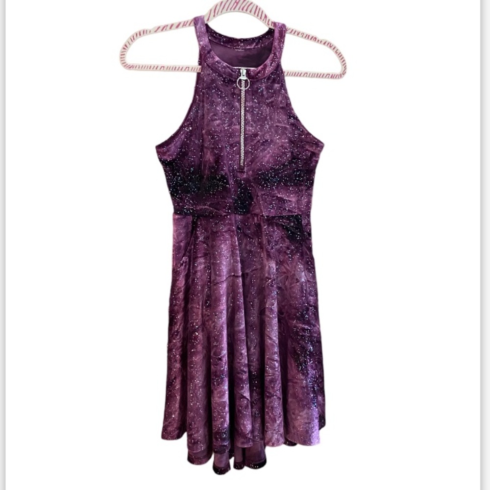 Justice purple velvet galaxy dress.  Size 16